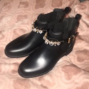 Henry Ferrera black ankle marsala rain boots